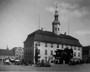 Neubrandenburg/ Mecklenburg. Ansicht des nach 1737 errichteten historischen Rathauses (1945 teilweise zerstört; 1950 abgerissen)