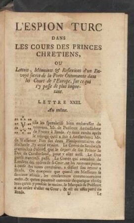 Lettre XXIII. Au même