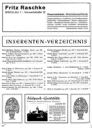 Inserenten-Verzeichnis