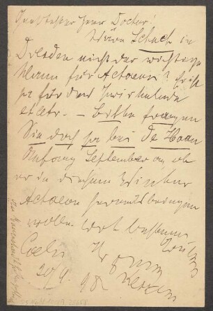 Brief an B. Schott's Söhne : 20.09.1898