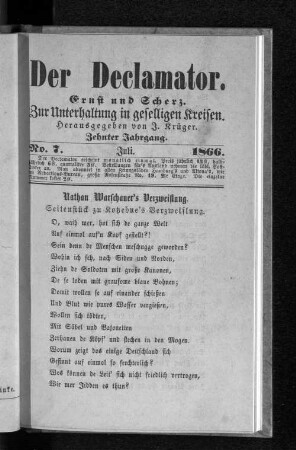 Nathan Warschauer's Verzweiflung.
