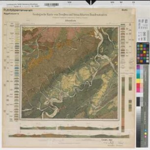 Biggetalsperre geologische Karte Attendorn (1940) 1 : 25 000 45 x 47 Einzeichnung in Druck der Geologischen Karten von Preußen Ruhrtalsperrenverein Regierung Arnsberg