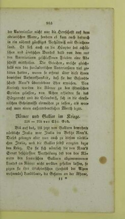 Roemer und Gallier im Kriege. 226 - 220 vor Chr. Geb