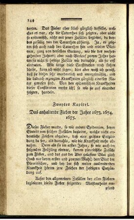 Zweytes Kapitel. Das anhaltende Fieber der Jahre 1673, 1674, 1675.