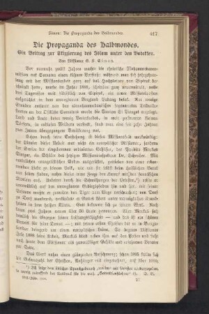 Die Propaganda des Halbmondes. Ein Beitrag zur Skizzierung des Islam unter den Batakken