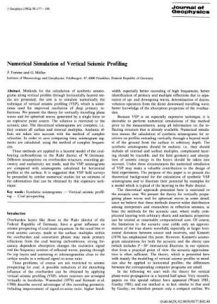 Numerical simulation of vertical seismic profiling