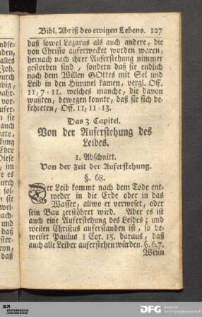 Das 3. Capitel. Von der Auferstehung des Leibes.