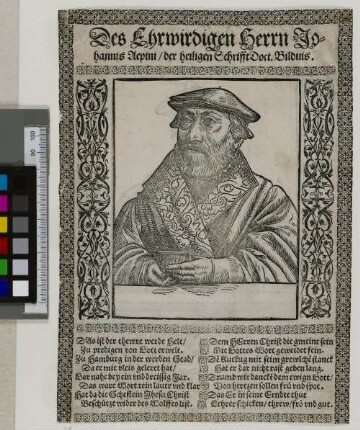 Des Ehrwirdigen Herrn Johannis Aepini /der Heiligen Schrifft Doct. Bildnis