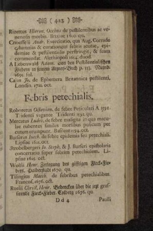 Febris petechialis.