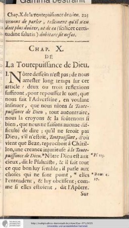 CHAP. X. DE La Toutepuissance de Dieu.