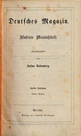 Deutsches Magazin : ein illustrirtes Familienbuch. 2,1. 1862
