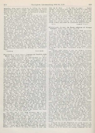 219-220 [Rezension] Piersanti, Fiorello Alberto, L' essenza del Sacrificio della Messa
