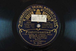 Postillonslied : Der Postillon von Lonjumeau / (Adam)