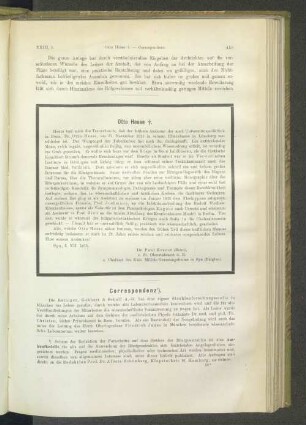 Correspondenz.