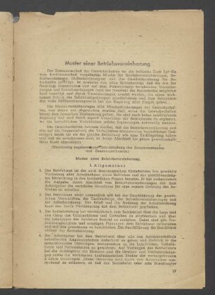Muster einer Betriebsvereinbarung