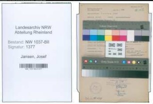 Entnazifizierung Josef Jansen , geb. 12.01.1894 (Sparkassenbeamter)