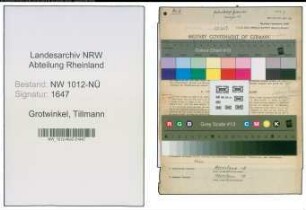Entnazifizierung Tillmann Grotwinkel , geb. 11.03.1893 (Landwirt)