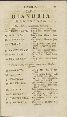 Classis II. Diandria