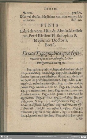Errata Typographica …