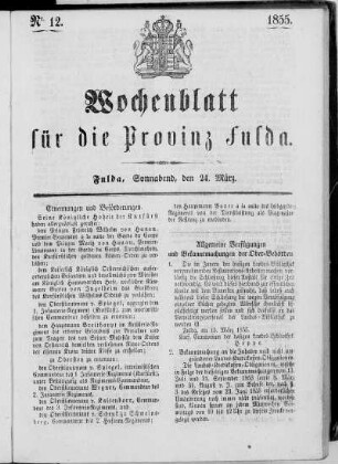 Nr. 12, Ausgabe vom 24. März 1855