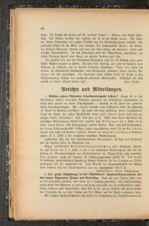 Berichte und Mitteilungen : 1. Müssen unsere Anstalten Grundwertabgabe leisten?