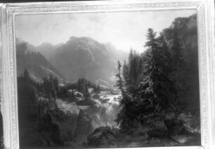 Landschaft mit Wasserfall (Wasserfall?)