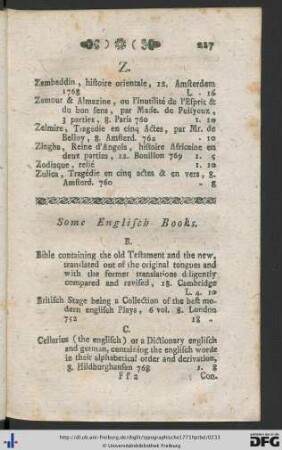 Some Englisch Books.