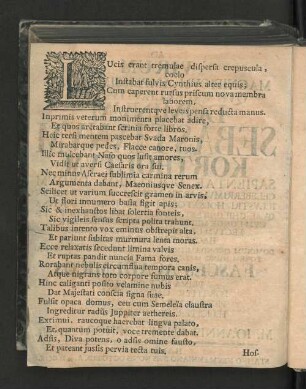 [Ad Virum Magnificum Amplissimvm Atqve Excellentissimvm Dominvm Sebastianvm Kortholtvm ...]