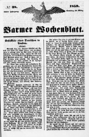 Barmer Wochenblatt. 1838-1859