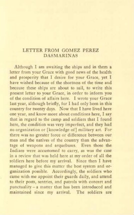 Letter from Gomez Perez Dasmarinas