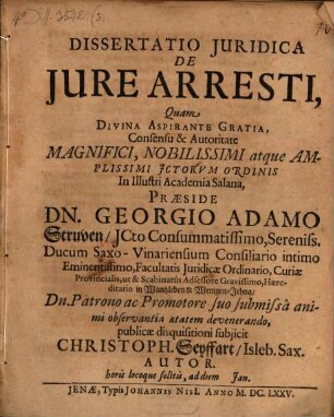 De iure arresti
