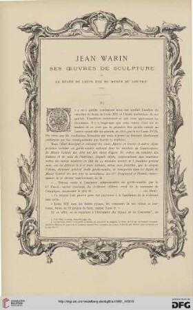 7: Jean Warin : ses œuvres de sculpture et le buste de Louis XIII du Musée du Louvre