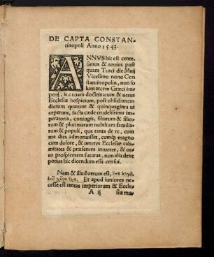 De Capta Constantinapoli Anno 1543.