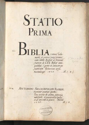 München, Hofbibliothek: Standortkatalog der theologischen Drucke, ca. 1575 - 80 - BSB Cbm Cat. 103(1