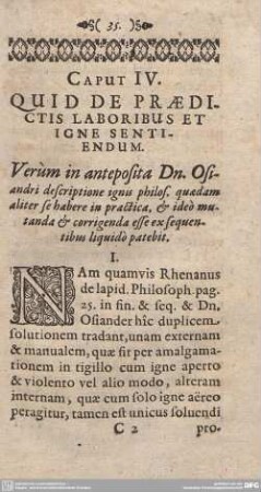 CAPUT IV. QUID DE PRAEDICTIS LABORIBUS ET IGNE SENTIENDUM.
