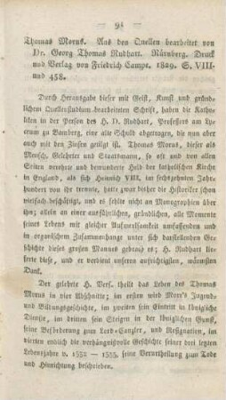 91-103 [Rezension] Rudhart, Georg Thomas, Thomas Morus