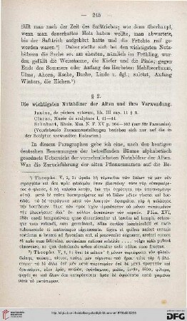§ 2: Die wichtigsten Nutzhölzer der Alten und ihre Verwendung