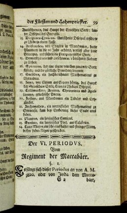 Der VI. Periodus. Vom Regiment der Maccabäer.