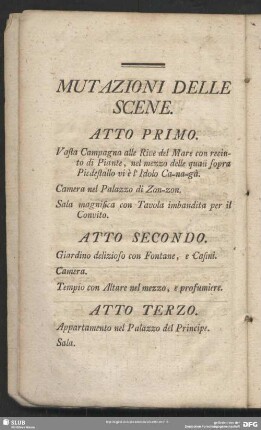 Mutazioni Delle Scene / Verwandlungen der Scenen