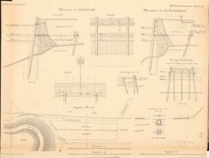Hafen, Sassnitz: Lageplan 1:500, Ufermauer: Schnitte, Ansicht, Details 1:100, 1:50