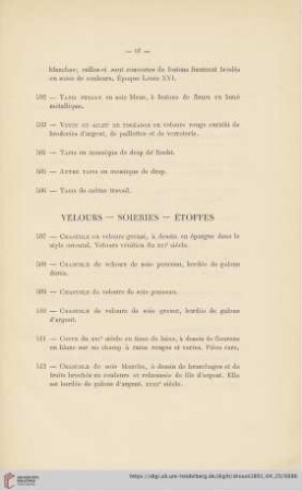 Velours - Soieries - Étoffes (Nr. 507 - 540)