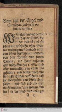 Vom fall der Engel vnd Menschen / vnd vom vrsprung der sünde