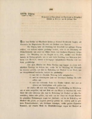 XXVII. Sitzung. Verhandelt ... zu Berlin, am 25. Februar 1848