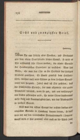Sechs und zwanzigster Brief