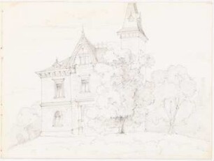 Villa in einem Park (Stuttgart?): Perspektivische Ansicht