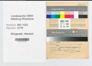 Entnazifizierung Heinrich Wingerath , geb. 10.05.1892 (Platzmeister)