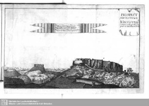 Prospect der Vestung Königstein und der umliegenden Gegend von der AbendSeite