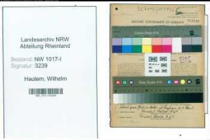 Entnazifizierung Wilhelm van Hautem , geb. 14.02.1895 (Vertreter)