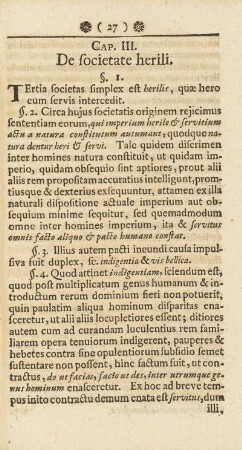 Cap. III. De societate herili