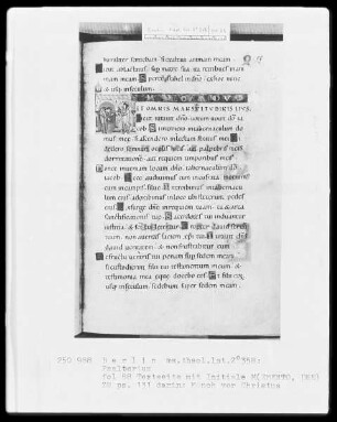 Psalter aus Werden — Initiale M (EMENTO), darin ein Mönch vor Christus, Folio 88recto